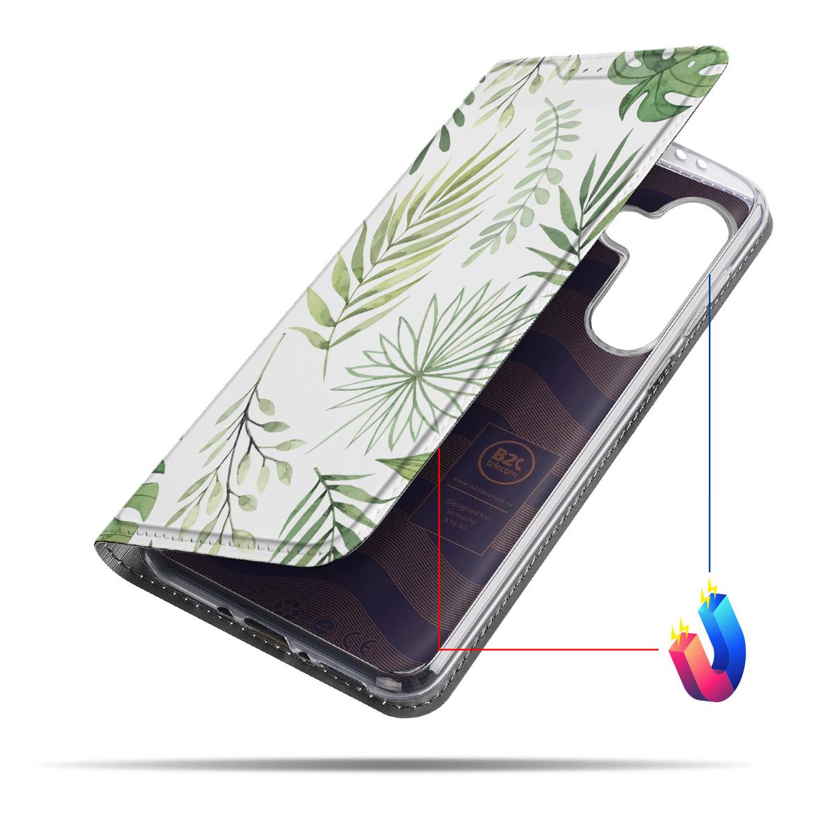 Samsung Galaxy A56 | A36 Smart Cover Leaves design bladeren aanzicht