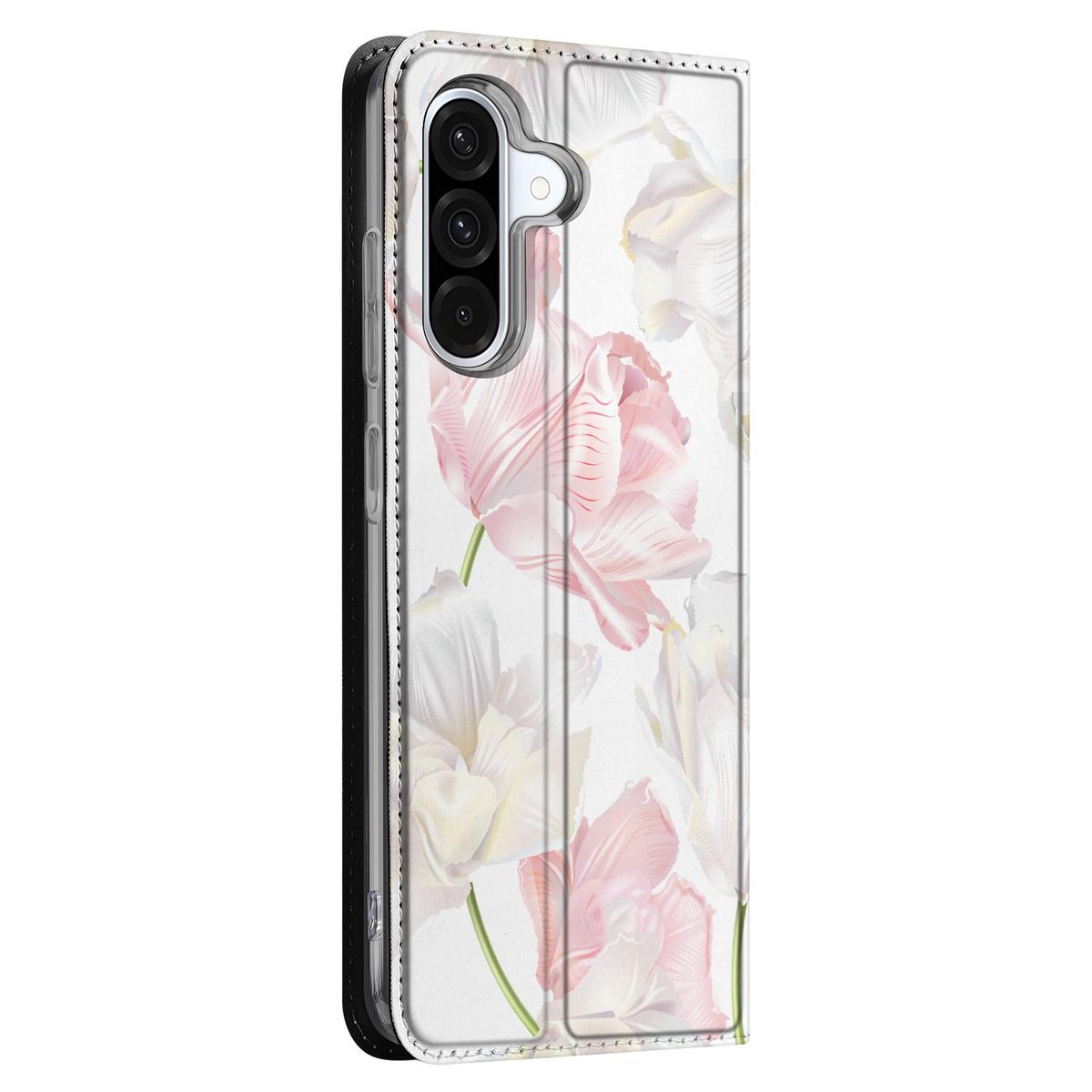 Samsung Galaxy A56 | A36 Smart Cover Lovely Flowers bloemen design zijkant
