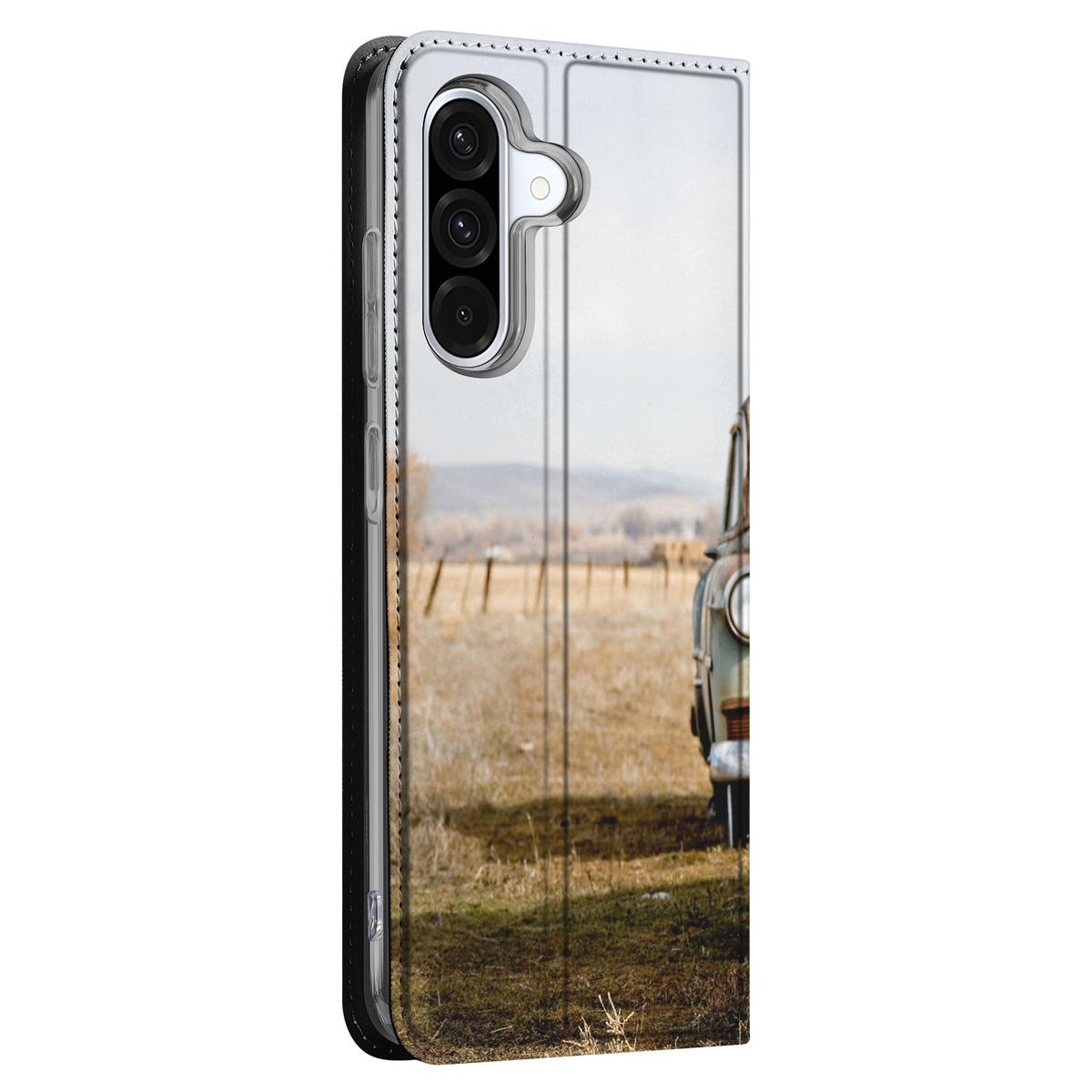 Samsung Galaxy A56 | A36 Stand Case Vintage Auto bookhoesje vintage auto aanzicht