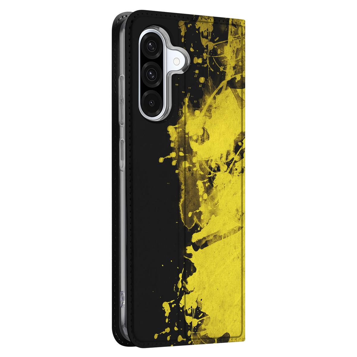 Samsung Galaxy A56 A36 Standcase België design zwart geel aanzicht