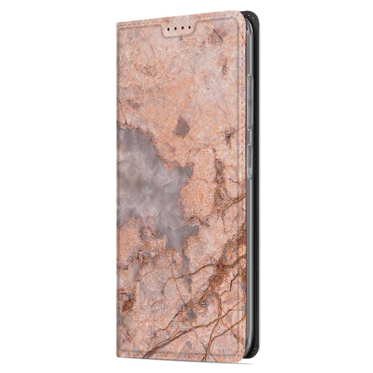 Samsung Galaxy A56 | A36 Standcase Marmer Oranje hoesje design oranje marmer aanzicht