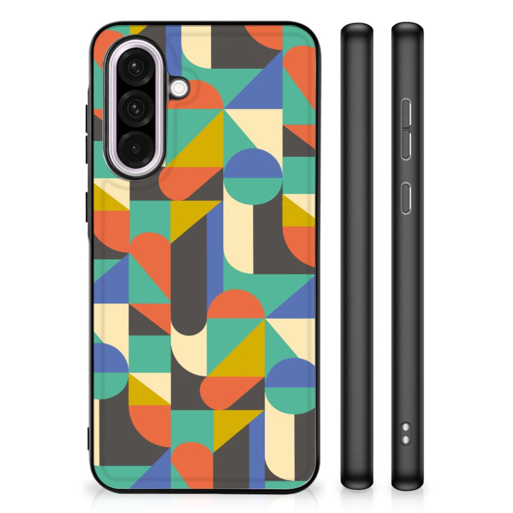Samsung Galaxy A56 Back Case Funky Retro backcase patronen kleurengrafiek zijkanten
