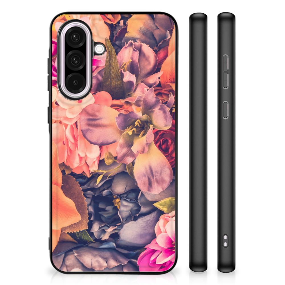 Samsung Galaxy A56 Bloemen Hoesje Bosje Bloemen bloemen patroon hoesje zijkant achterkant