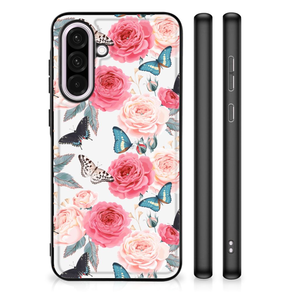 Samsung Galaxy A56 Bloemen Hoesje Butterfly Roses achterkant bloemen vlinders