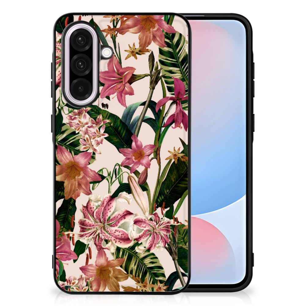 Samsung Galaxy A56 Bloemen Hoesje Flowers bloemen planten design achteraanzicht