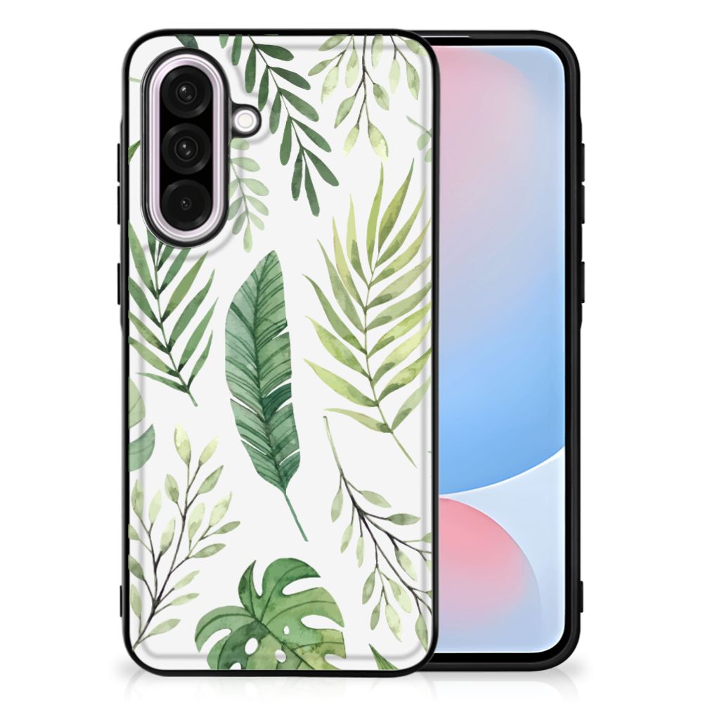 Samsung Galaxy A56 Bloemen Hoesje Leaves bloemen planten print achterkant