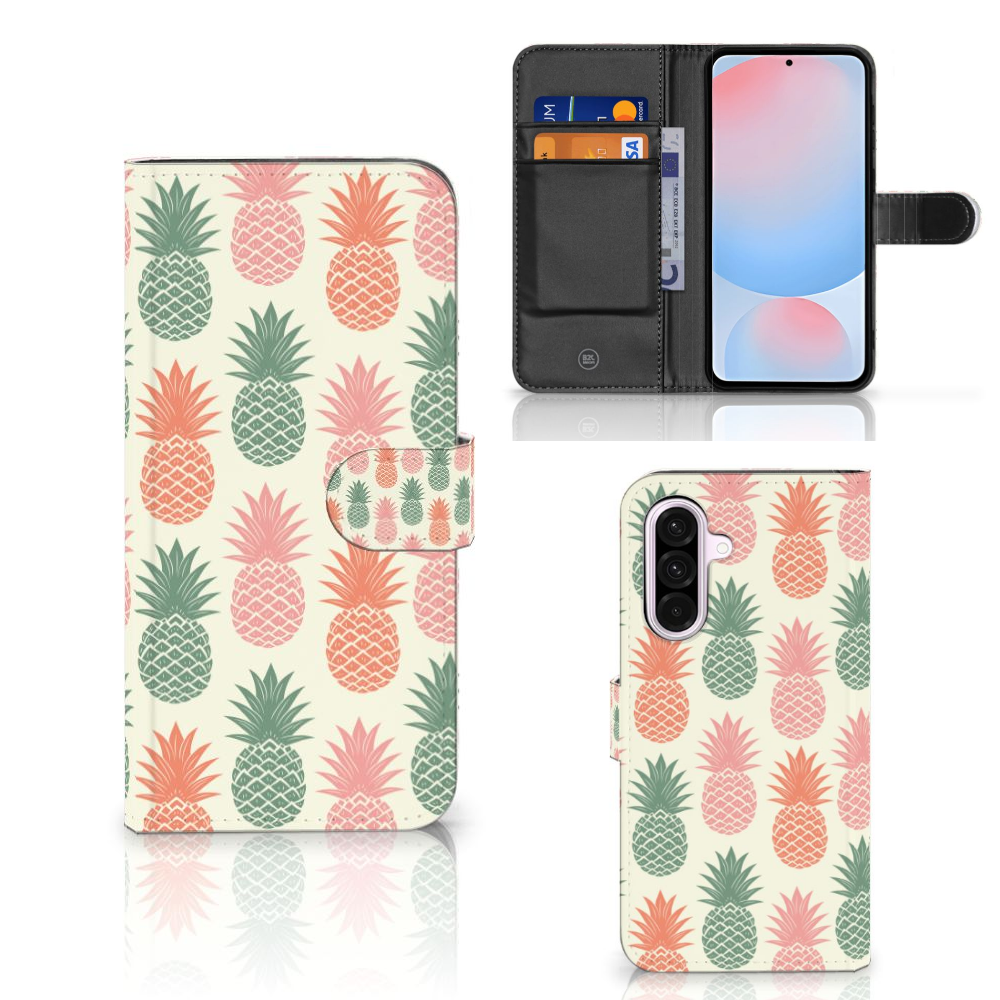Samsung Galaxy A56 Book Cover Ananas boekhoes ananas design voorkant