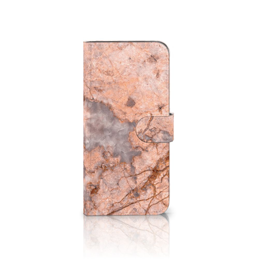Samsung Galaxy A56 Bookcase Marmer Oranje bookcase design marmer aanzicht