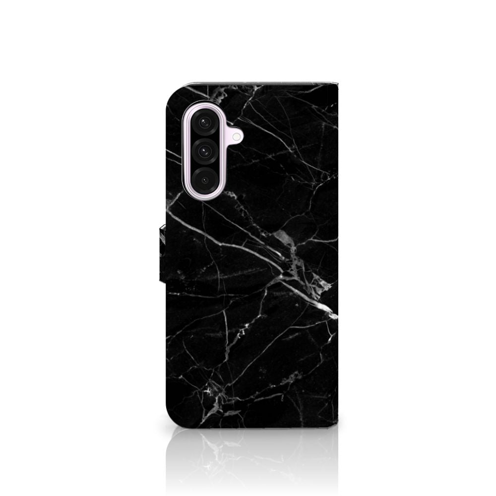 Samsung Galaxy A56 Bookcase Marmer Zwart telefoonhoesje zwart marmer aanzicht