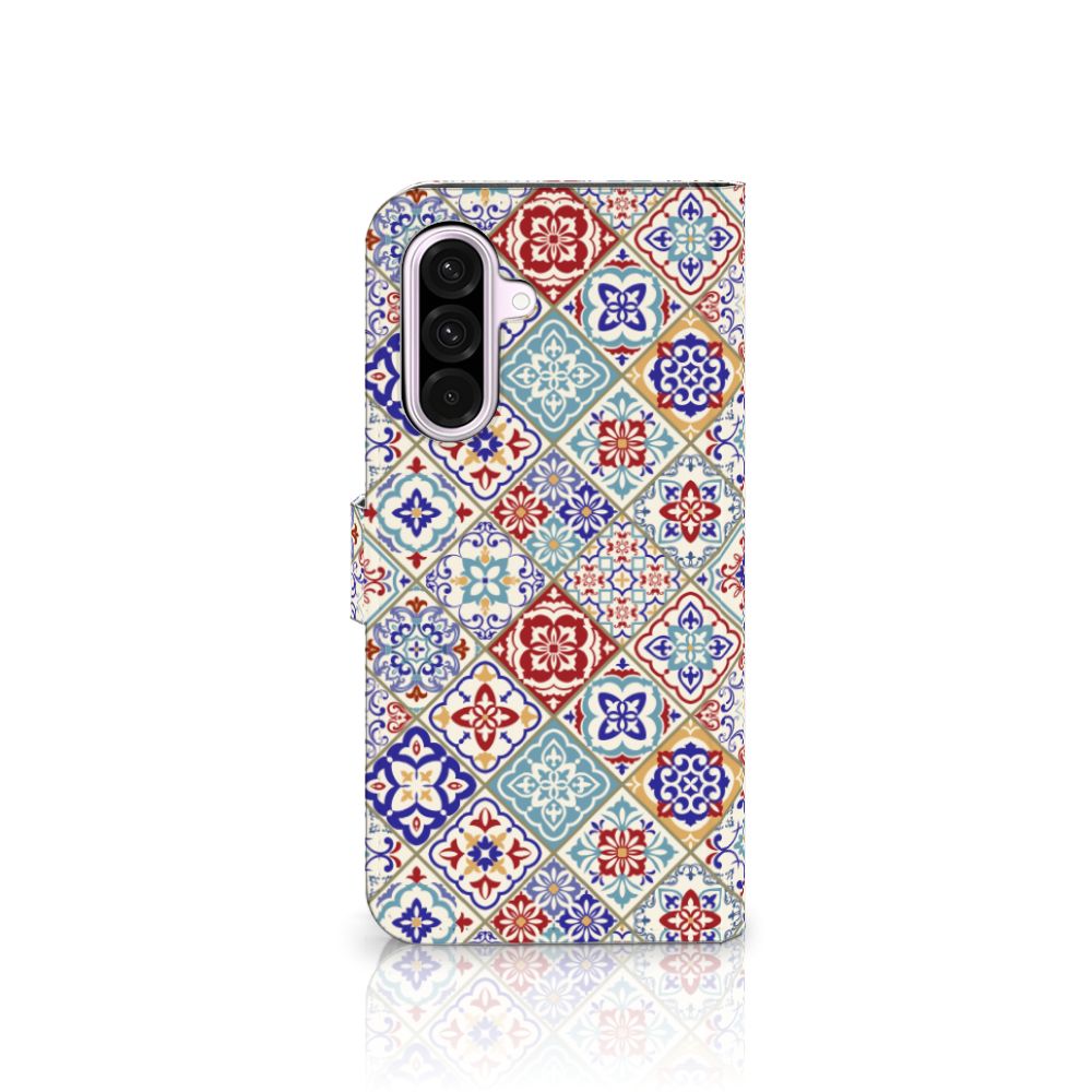 Samsung Galaxy A56 Bookcase Tiles Color boekhoes tegel design achterkant