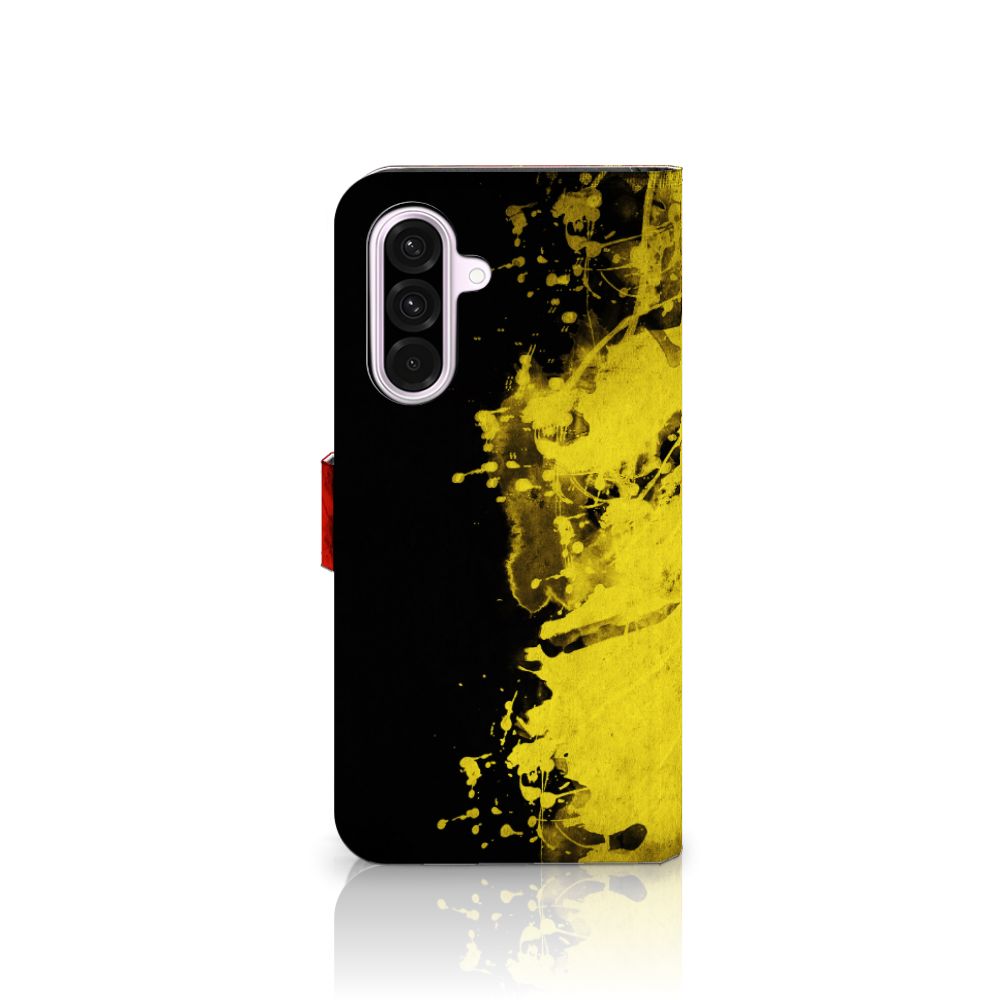 Samsung Galaxy A56 Bookstyle Case België design geel zwart zijaanzicht