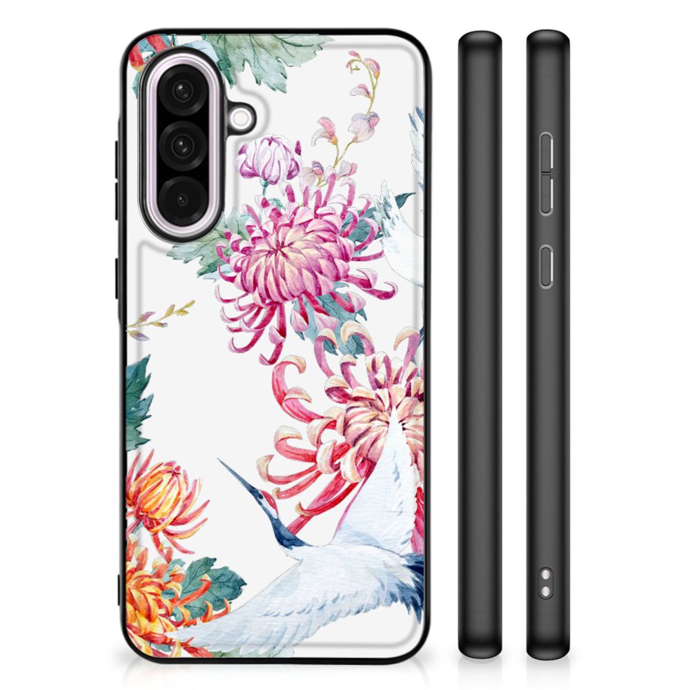 Samsung Galaxy A56 Dierenprint Telefoonhoesje Bird Flowers bloemen vogels achterkant zijkanten