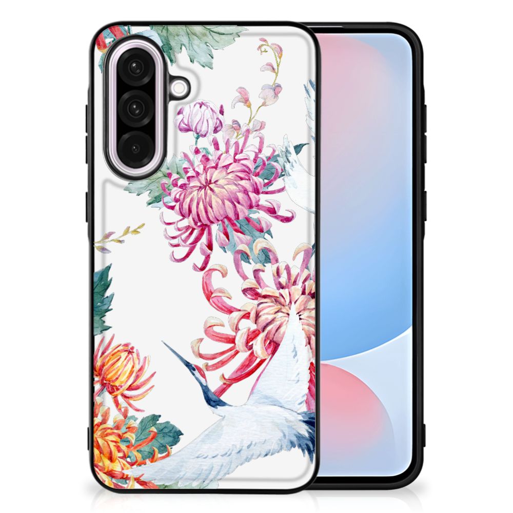 Samsung Galaxy A56 Dierenprint Telefoonhoesje Bird Flowers bloemen vogels ontwerp voorkant