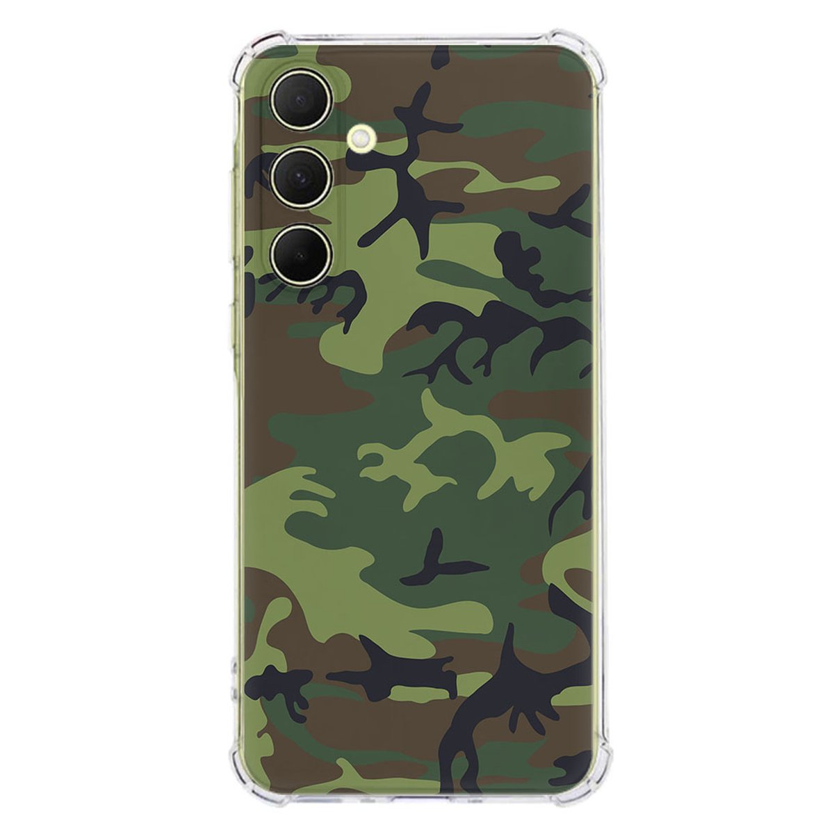 Samsung Galaxy A56 Hoesje Army Dark TPU Antishock camouflage design achterkant