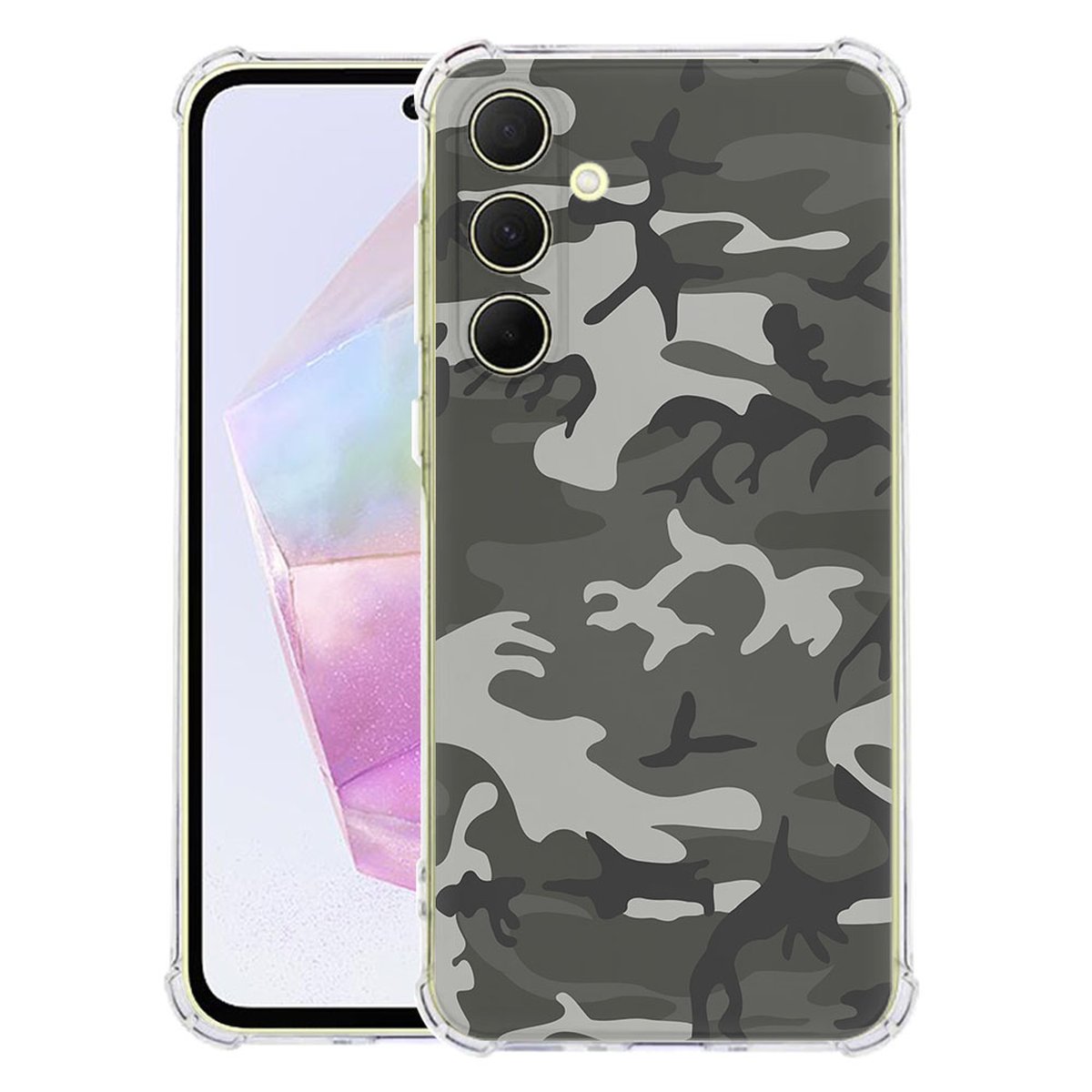 Samsung Galaxy A56 Hoesje - Army Light TPU Antishock army light camouflage design achterkant