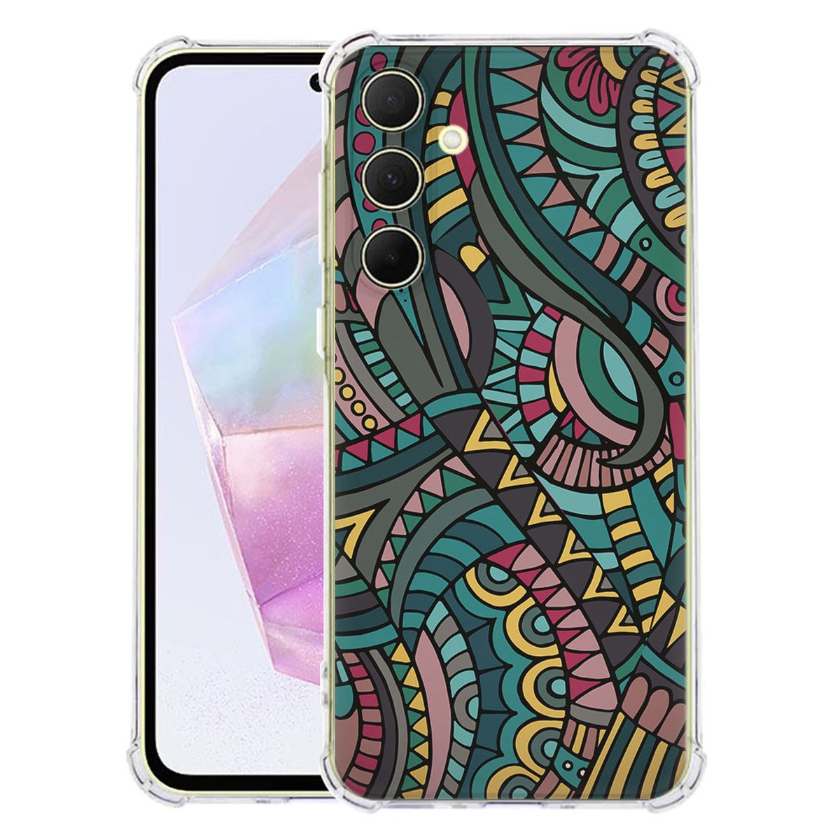 Samsung Galaxy A56 Hoesje - Aztec TPU Antishock hoesje aztec design achteraanzicht