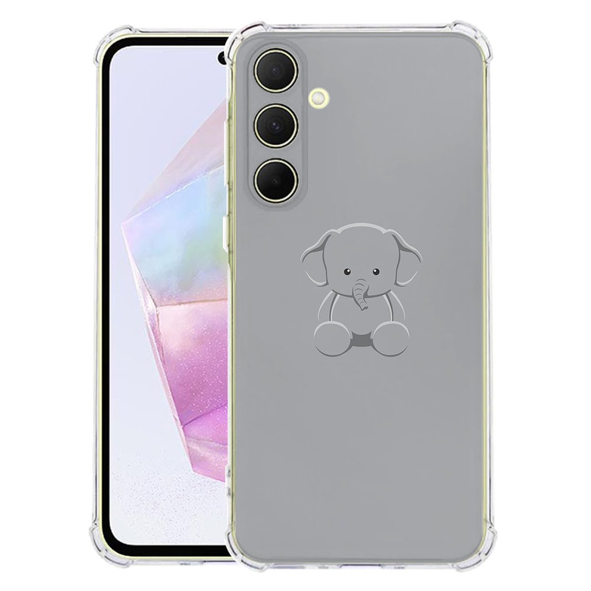 Samsung Galaxy A56 Hoesje Baby Olifant TPU Antishock schattig ontwerp transparant voorkant