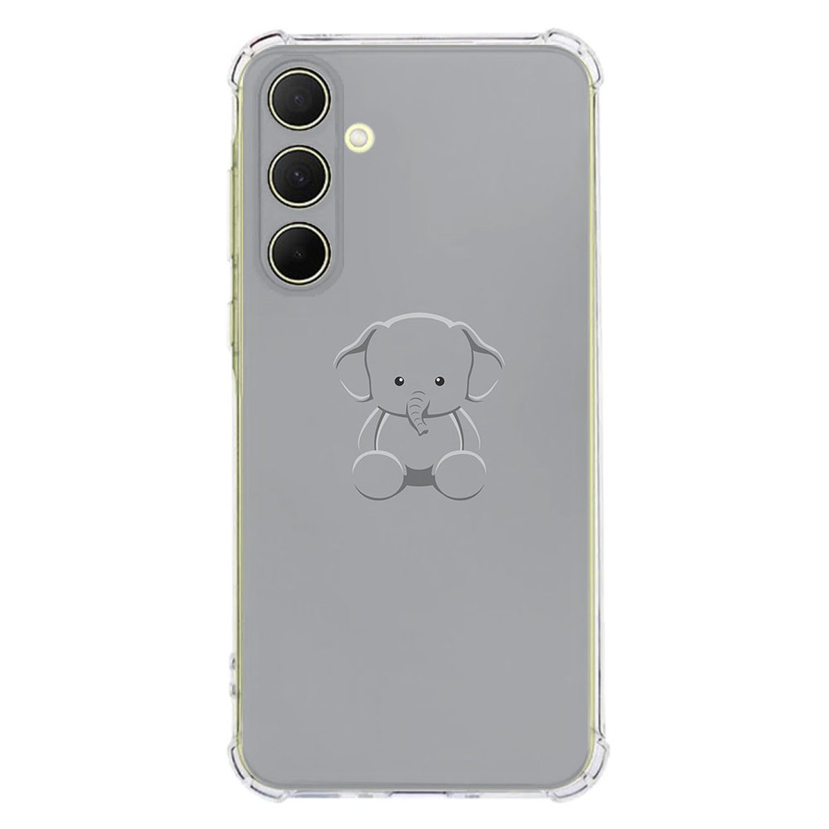 Samsung Galaxy A56 Hoesje - Baby Olifant TPU Antishock transparant schattige olifant achterzijde