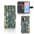 Samsung Galaxy A56 Hoesje Beige Flowers boekhoes donkerblauw bloemen aanzicht