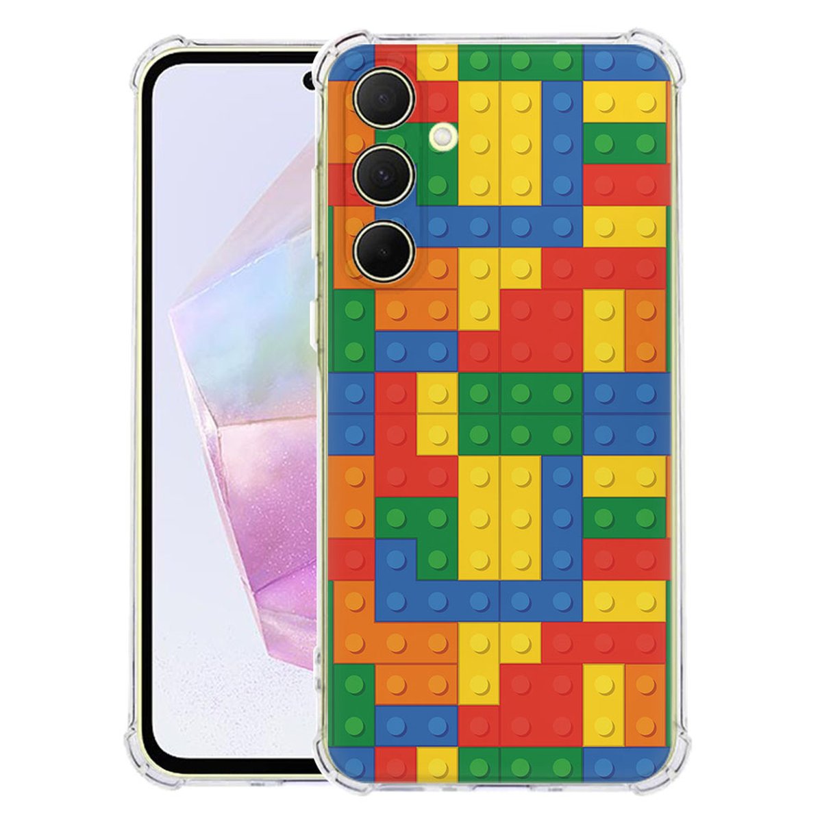 Samsung Galaxy A56 Hoesje - Blokken TPU Antishock blokken design achterkant