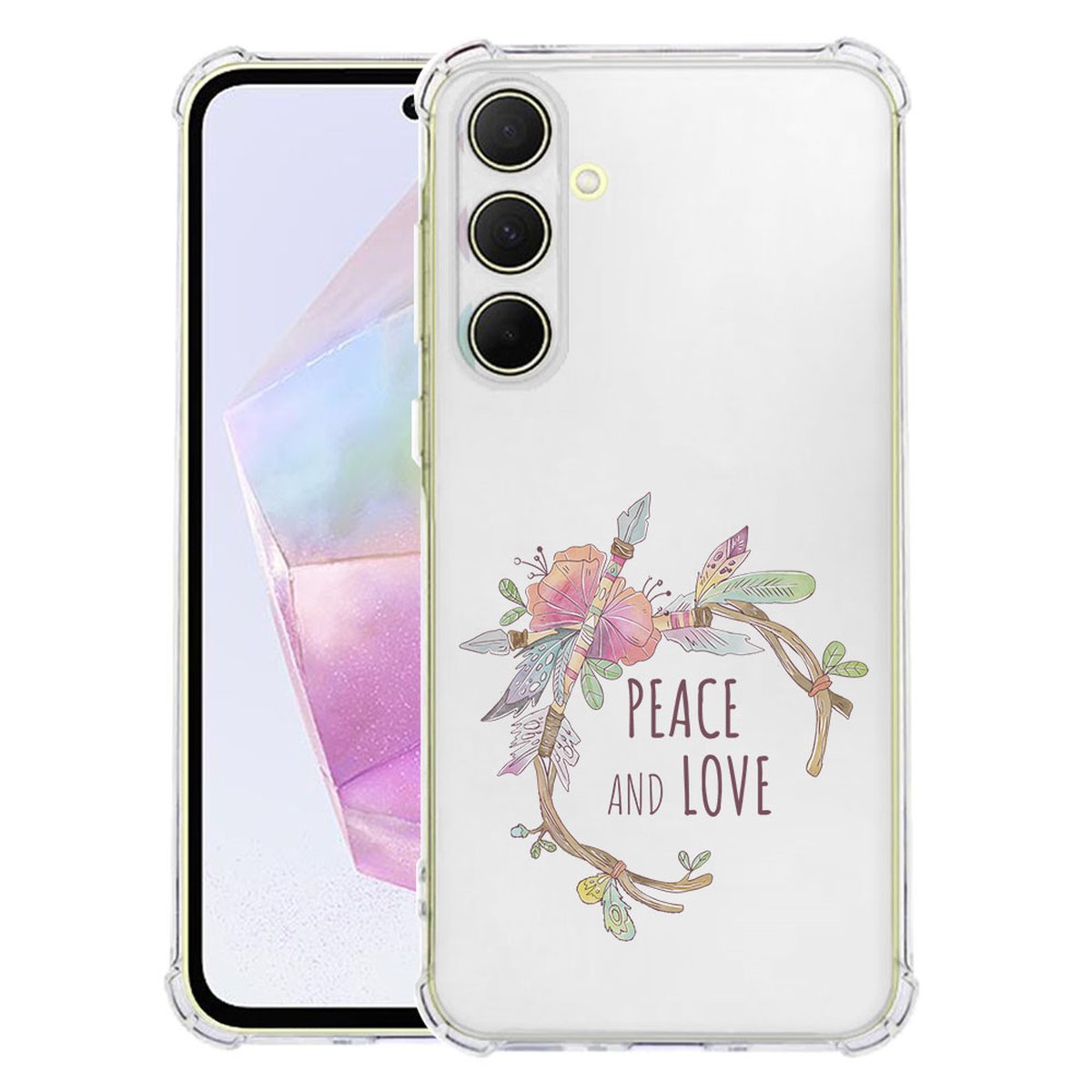 Samsung Galaxy A56 Hoesje Boho Text TPU Antishock designnaam aanzicht