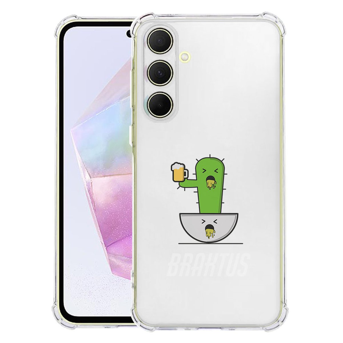 Samsung Galaxy A56 Hoesje - Braktus TPU Antishock hoesje ontwerp cactus achterzijde