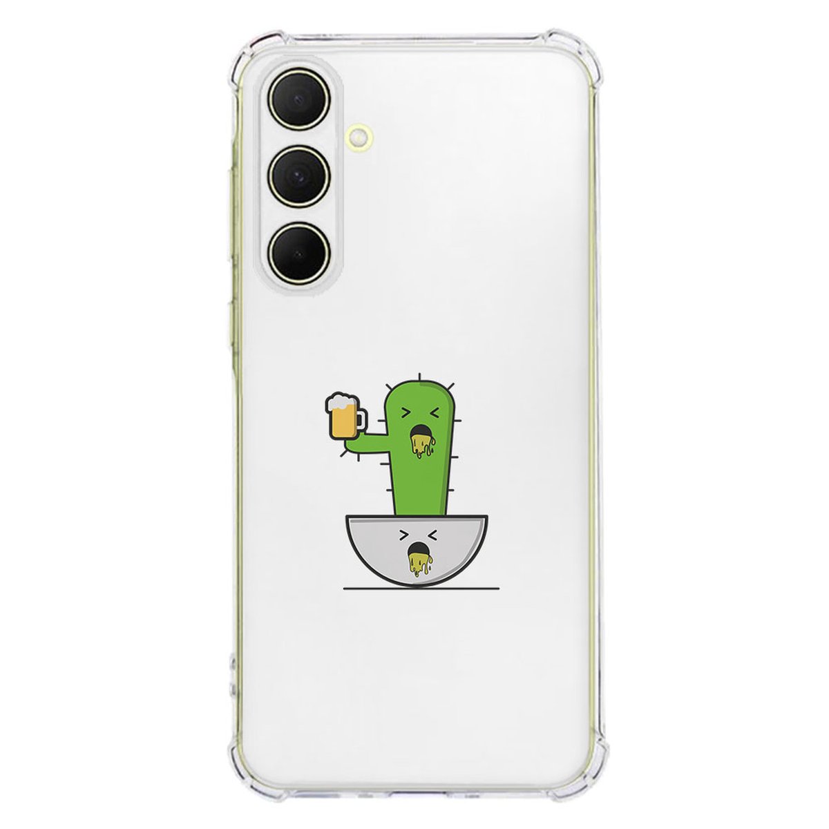 Samsung Galaxy A56 Hoesje - Braktus TPU Antishock cactus design transparant