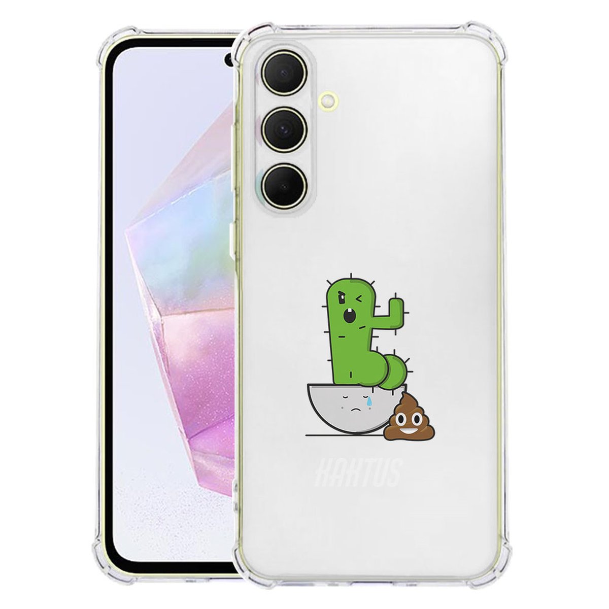 Samsung Galaxy A56 Hoesje Cactus Poo TPU Antishock hoesje cactus design achterkant