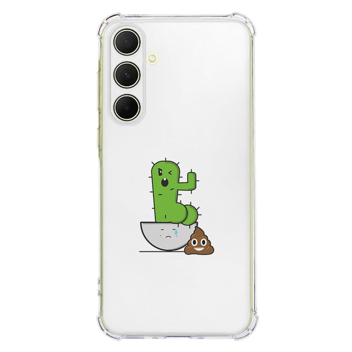 Samsung Galaxy A56 Hoesje - Cactus Poo TPU Antishock cactus poep design achterkant