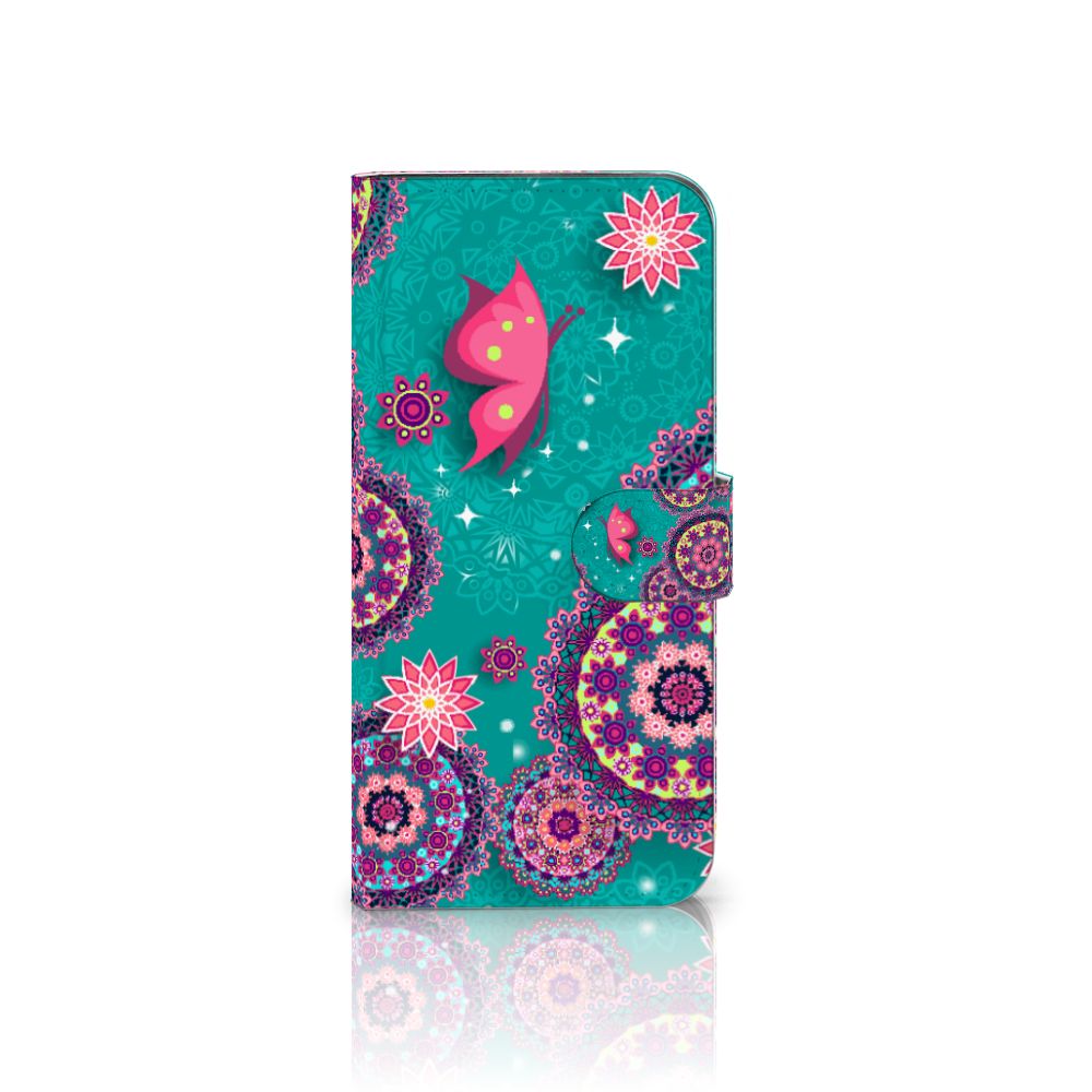 Samsung Galaxy A56 Hoesje Cirkels en Vlinders bookstyle design vlinders aanzicht