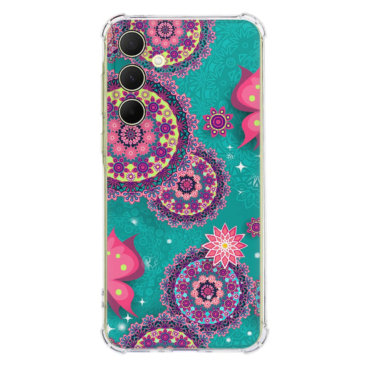Samsung Galaxy A56 Hoesje Cirkels en Vlinders TPU Antishock achterkant en design