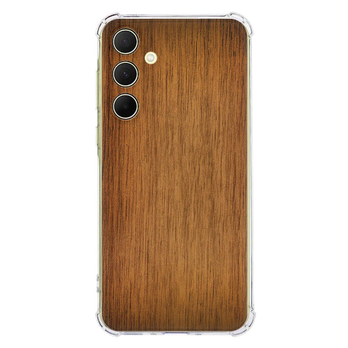 Samsung Galaxy A56 Hoesje - Donker Hout TPU Antishock achterzijde houten design