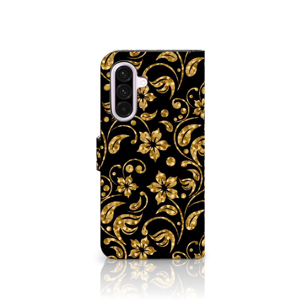 Samsung Galaxy A56 Hoesje Gouden Bloemen voorkant bloemen design