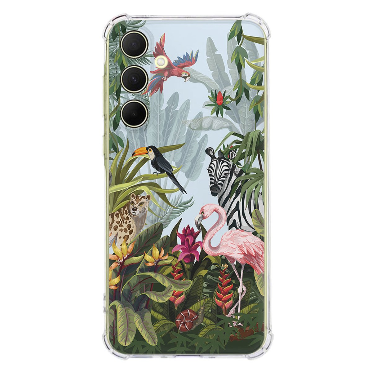 Samsung Galaxy A56 Hoesje Jungle TPU Antishock jungle ontwerp achterkant