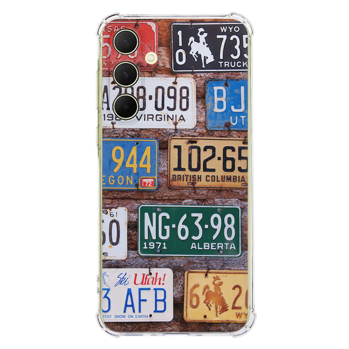 Samsung Galaxy A56 Hoesje Kentekenplaten TPU Antishock design kentekenplaten aanzicht