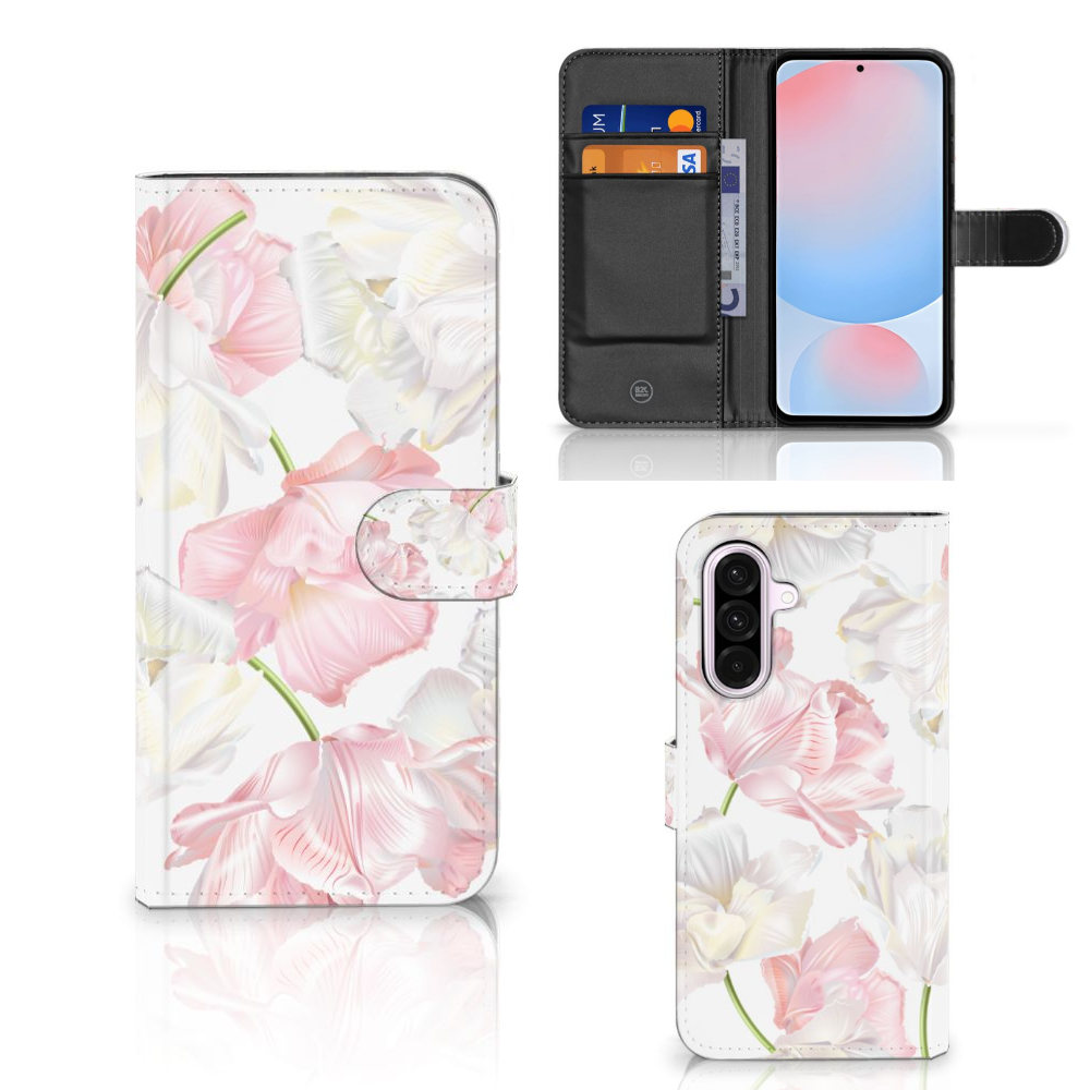 Samsung Galaxy A56 Hoesje Lovely Flowers hoesje bloemenprint voorkant achterkant zijkant