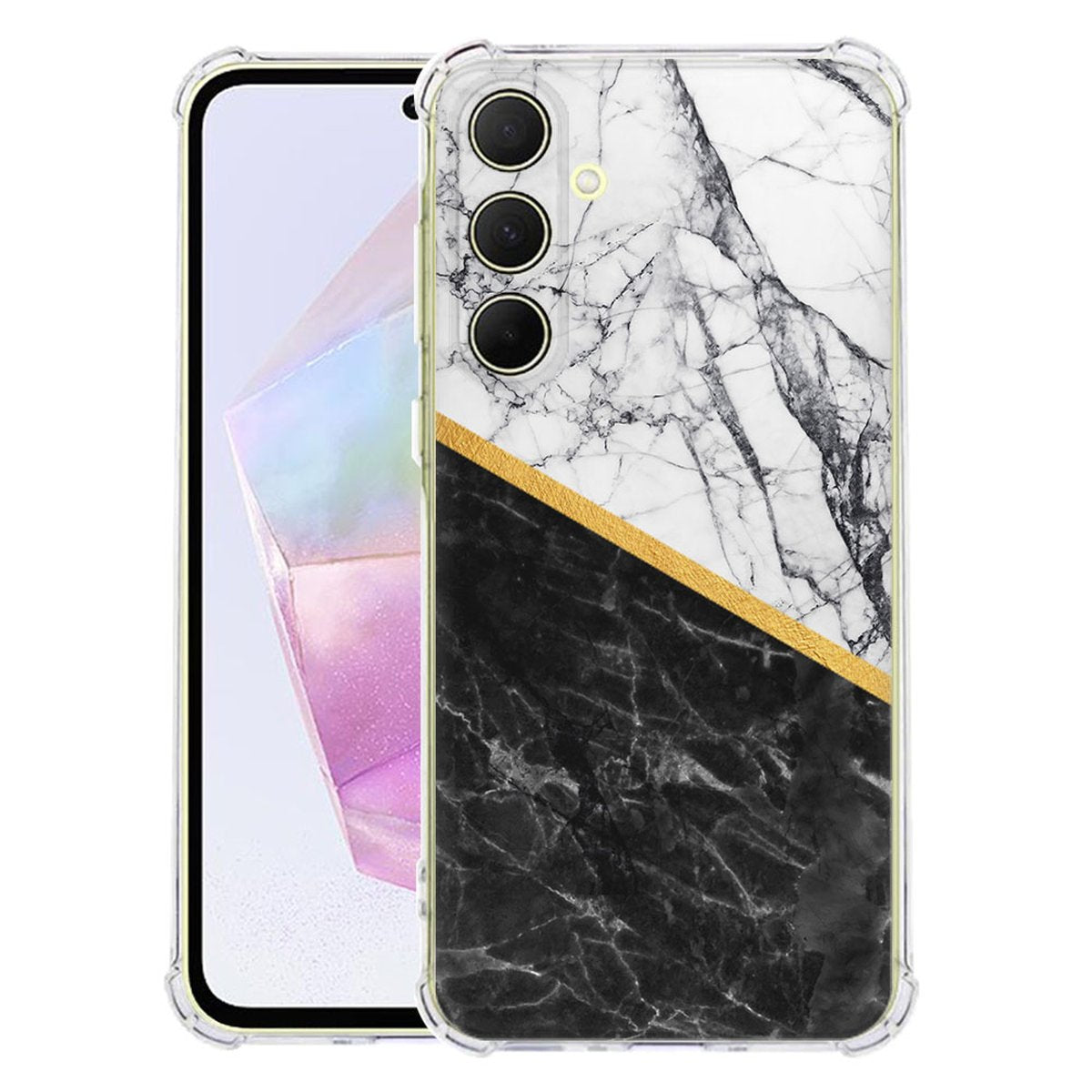 Samsung Galaxy A56 Hoesje - Origineel Cadeau Man TPU Antishock design marmer aanzicht voorkant achterkant