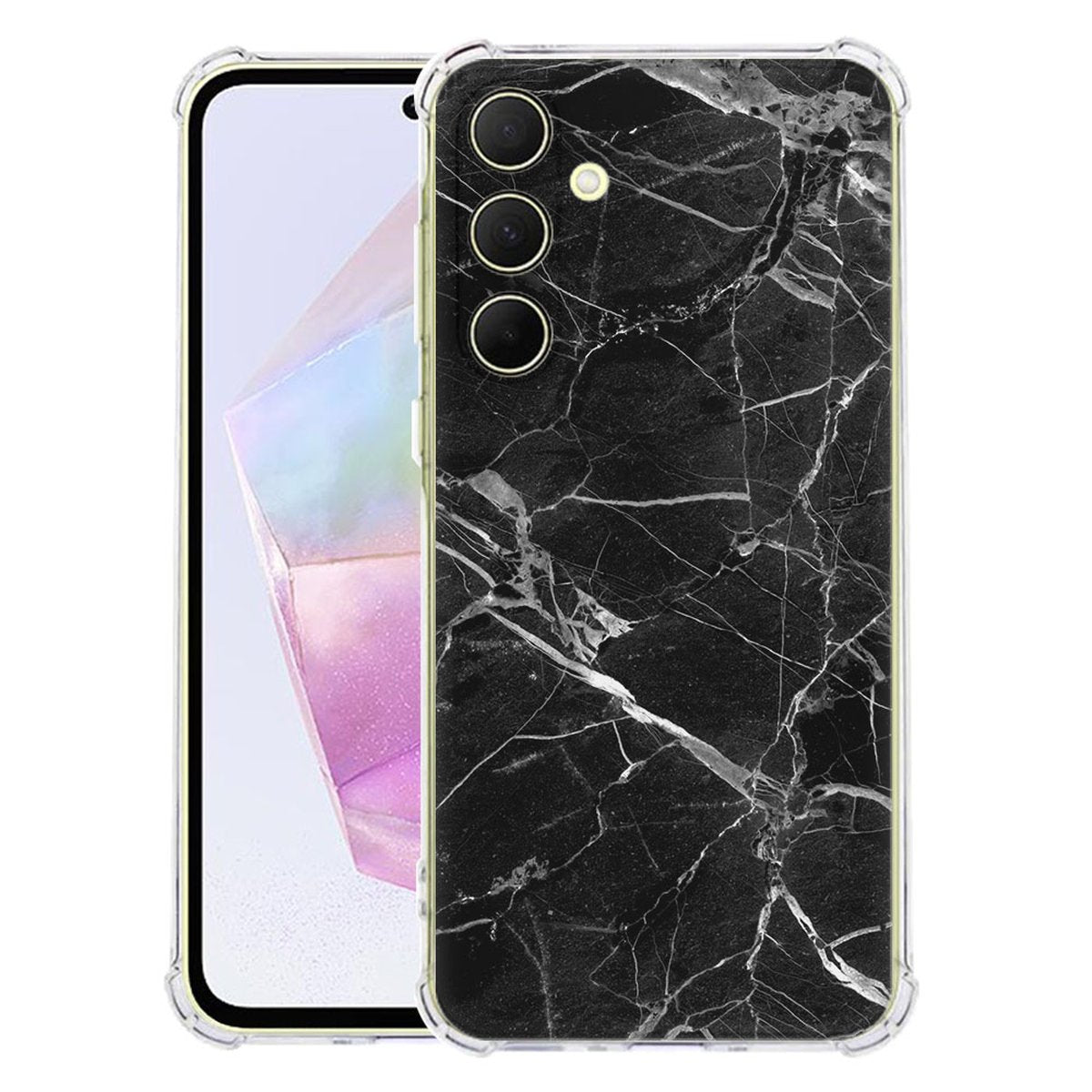Samsung Galaxy A56 Hoesje - Origineel Cadeau Vader TPU Antishock zwart marmer design achterkant