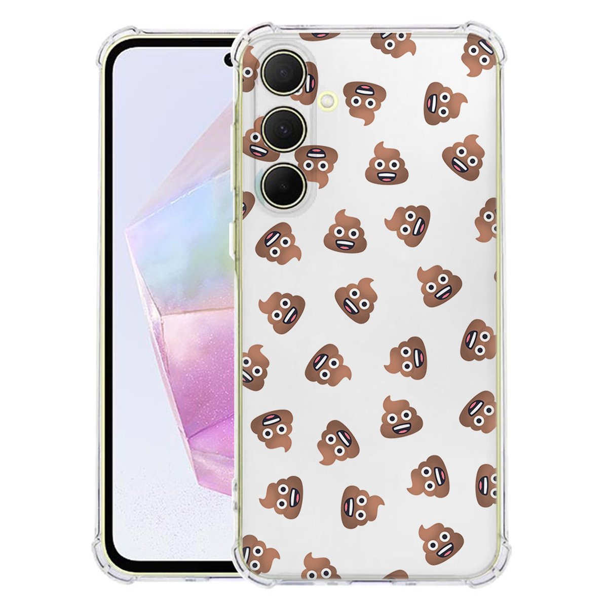 Samsung Galaxy A56 Hoesje Poep Emojis TPU Antishock hoesje poep emoties transparant