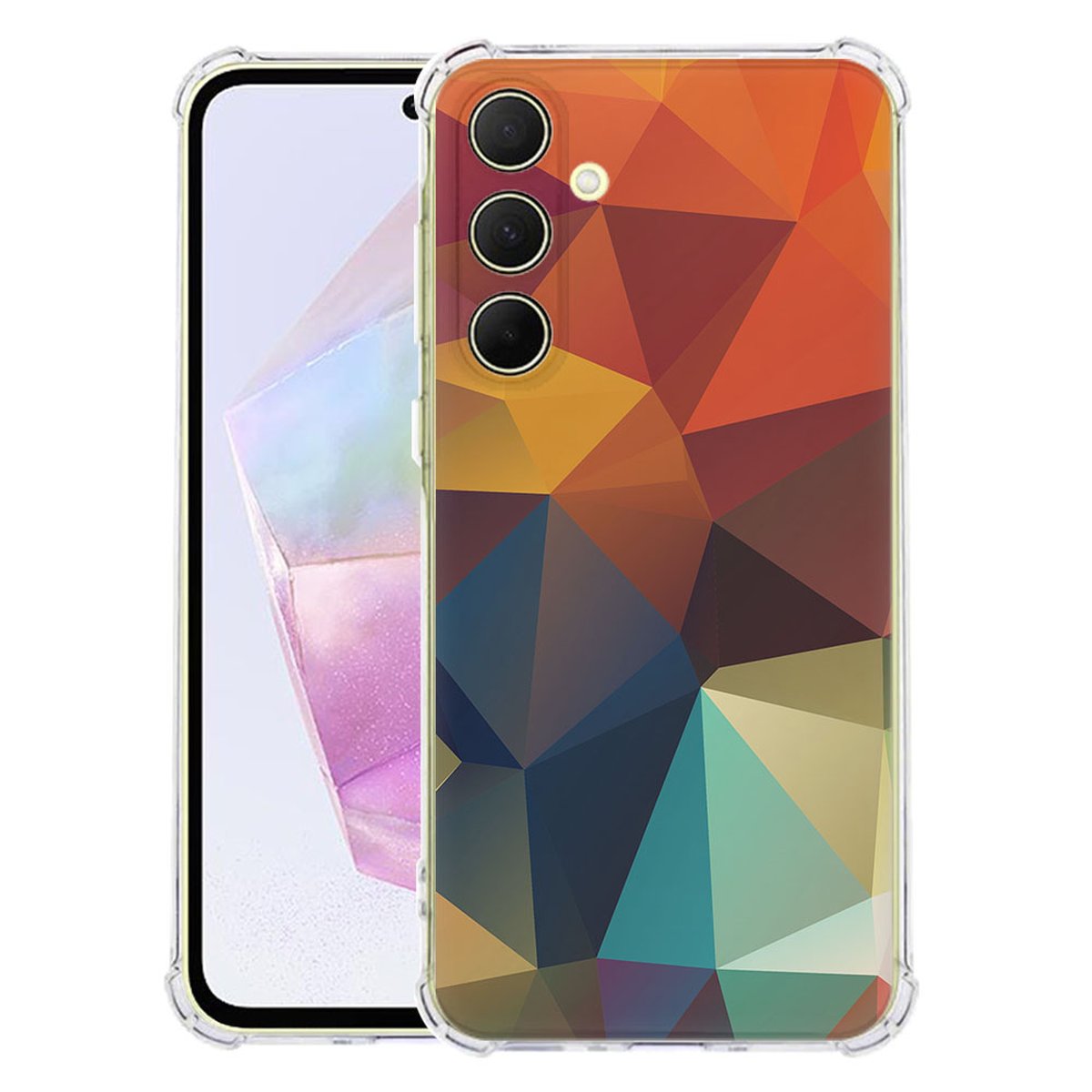 Samsung Galaxy A56 Hoesje - Polygon Color TPU Antishock designkleur voorkant