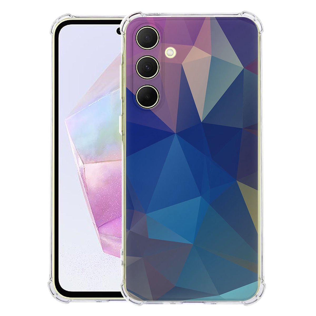 Samsung Galaxy A56 Hoesje Polygon Dark TPU Antishock aanzicht