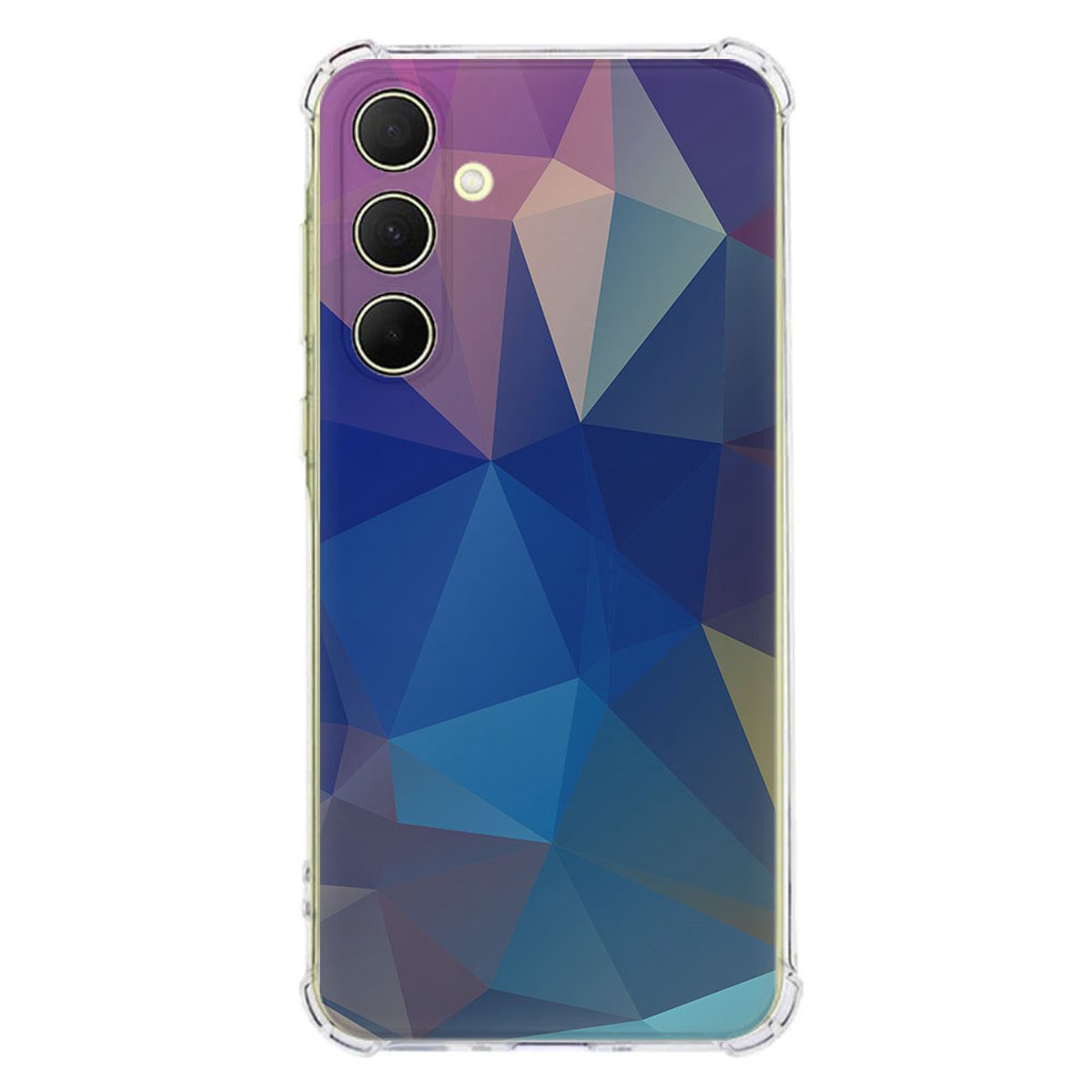 Samsung Galaxy A56 Hoesje Polygon Dark TPU Antishock achterkant kleurrijk design