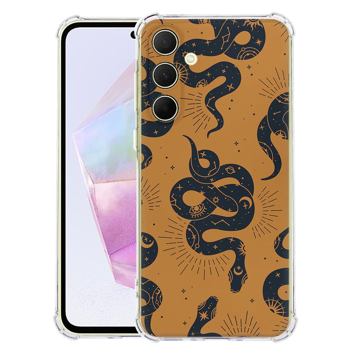 Samsung Galaxy A56 Hoesje Snakes TPU Antishock hoesje slangen design achterkant