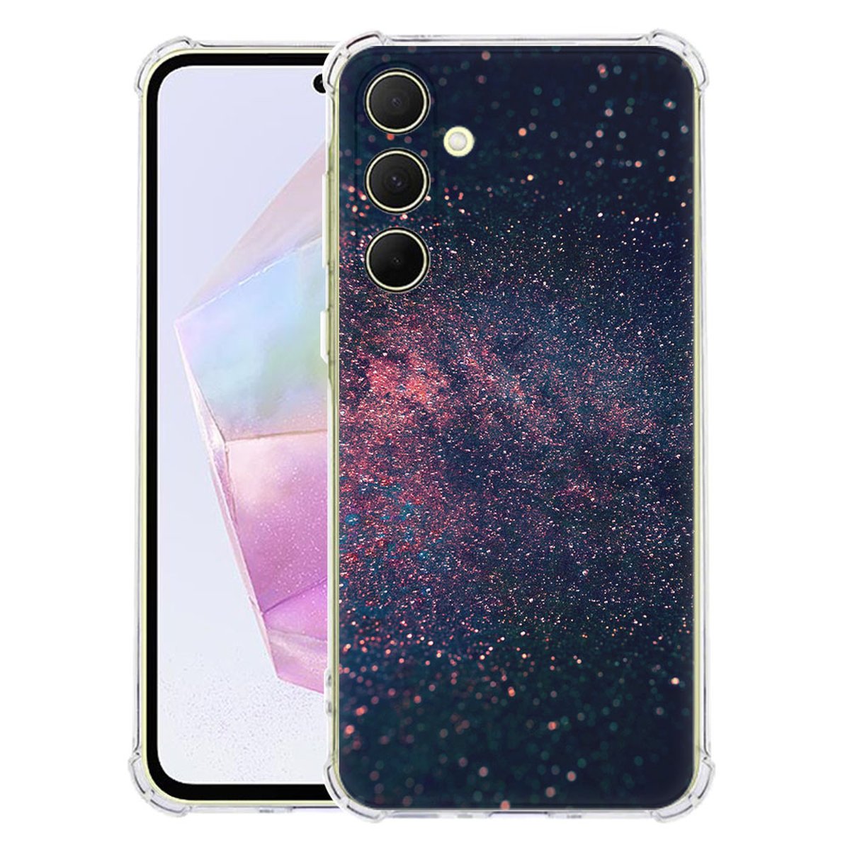 Samsung Galaxy A56 Hoesje Stars TPU Antishock ontwerp voorkant en achterkant
