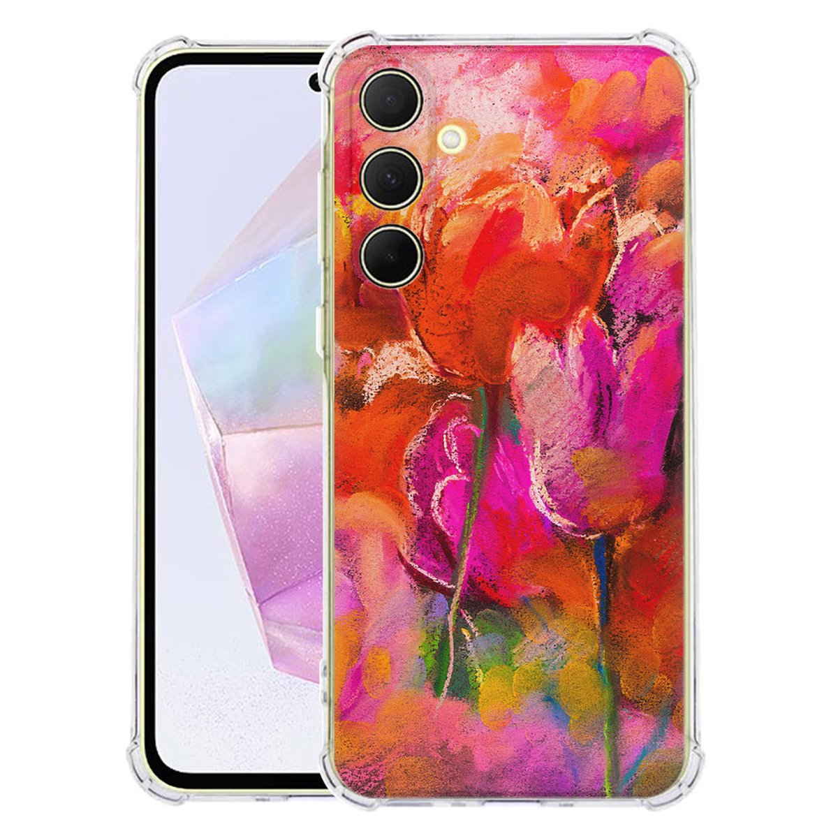 Samsung Galaxy A56 Hoesje Tulips TPU Antishock tulpen design achterkant