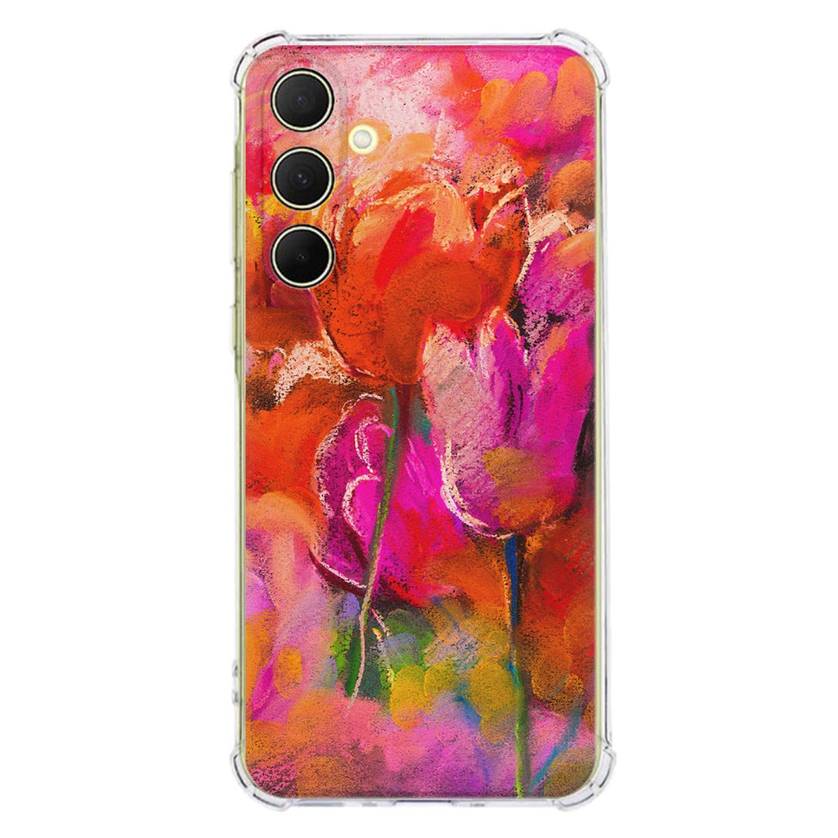 Samsung Galaxy A56 Hoesje Tulips TPU Antishock tulpen design achteraanzicht