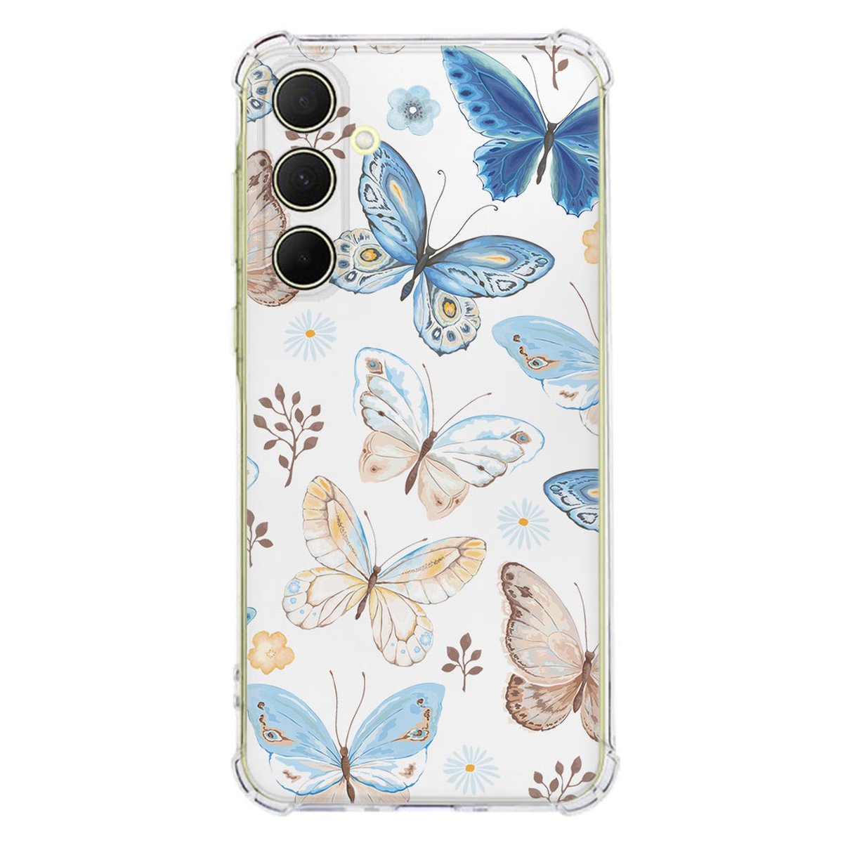Samsung Galaxy A56 Hoesje - Vlinder TPU Antishock vlinder transparant achterkant