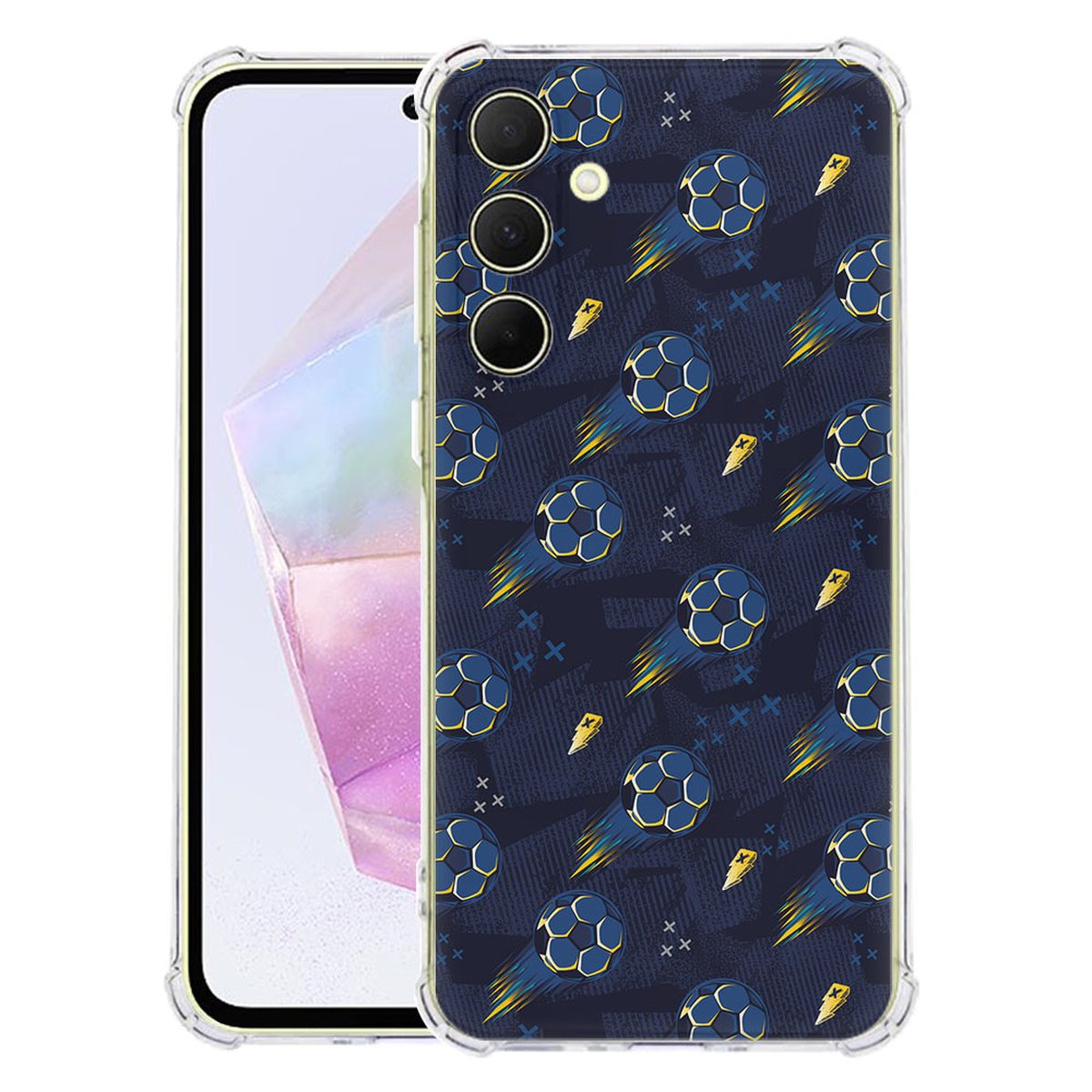 Samsung Galaxy A56 Hoesje - Voetbal TPU Antishock voetbal design achterkant