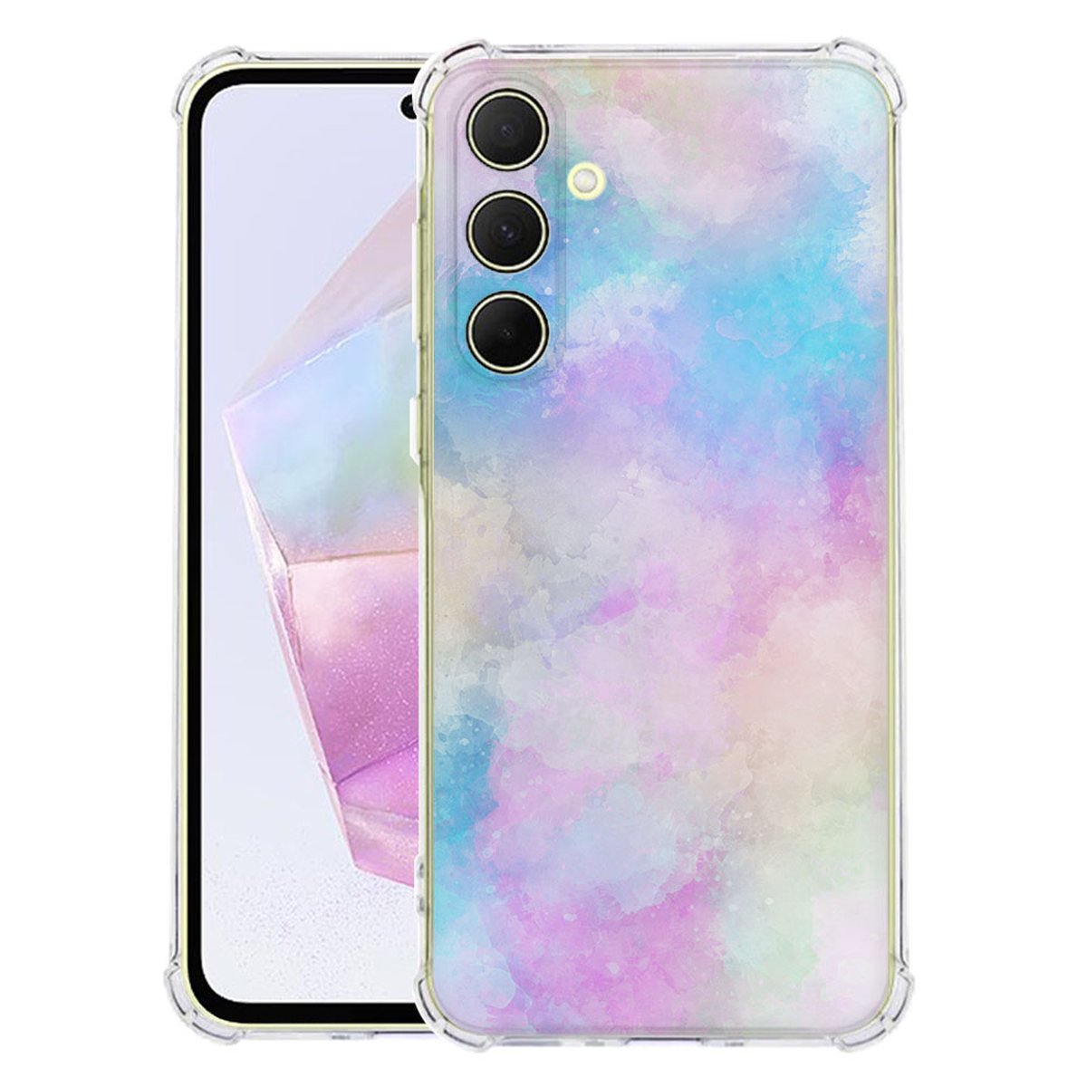Samsung Galaxy A56 Hoesje Watercolor Light TPU Antishock achterzijde voorkant ontwerp
