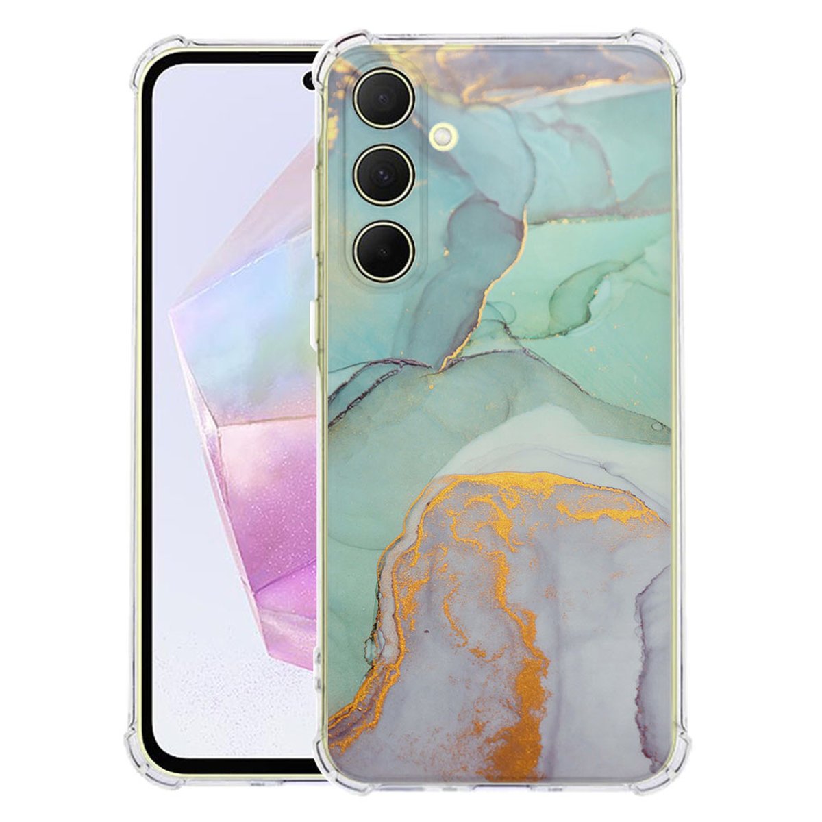 Samsung Galaxy A56 Hoesje Watercolor Mix TPU Antishock smartphone hoesje aquarelpatroon voorkant achterkant